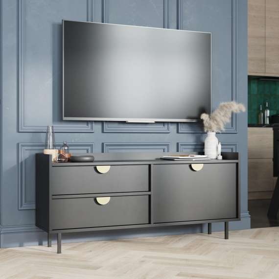 Tv-benk Sigi 100-140x62 cm - med skuffer