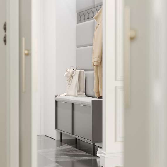 Entregarderobe Sigi 70-120 cm - Benk med sittepute - Velg bredde selv