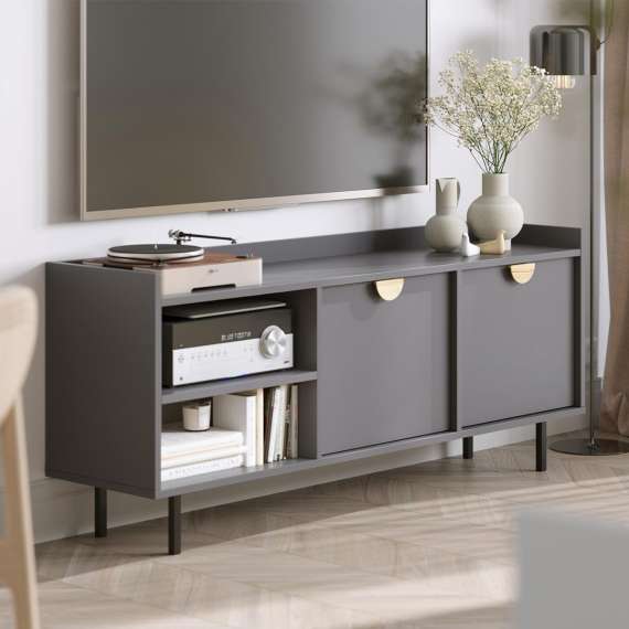 Tv-bord Sigi 150-180x62 cm - med hyller