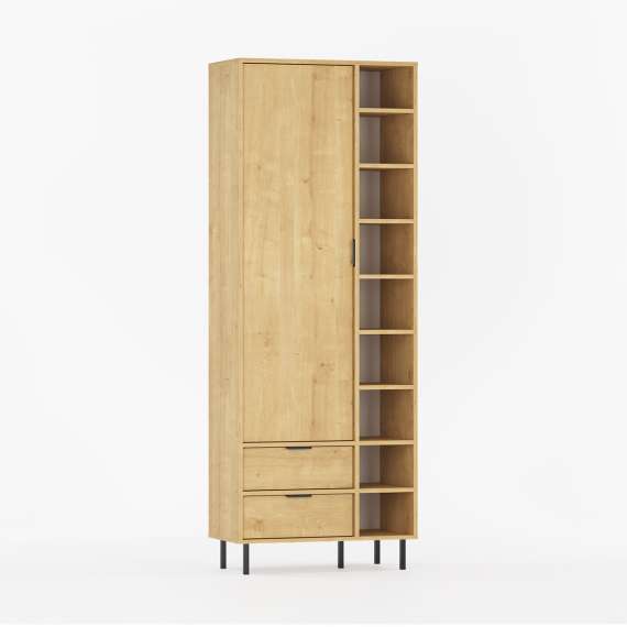 Garderobe Sigi 80-100x217 cm - 2 skuffer - Velg farge og bredde selv