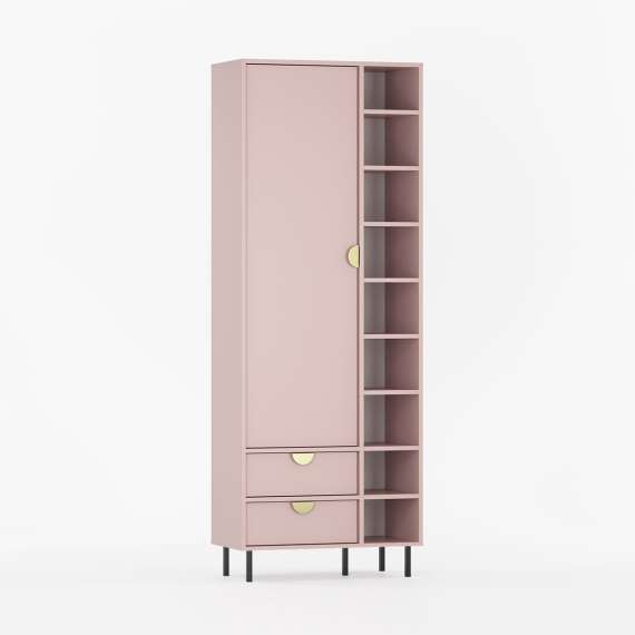 Garderobe Sigi 80-100x217 cm - 2 skuffer - Velg farge og bredde selv