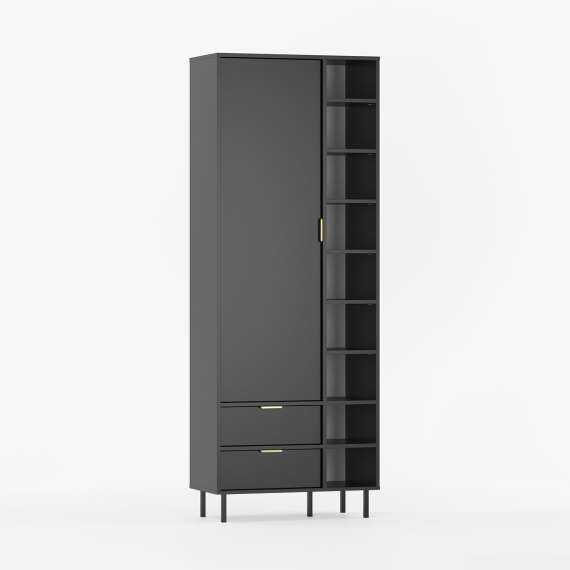 Garderobe Sigi 80-100x217 cm - 2 skuffer - Velg farge og bredde selv