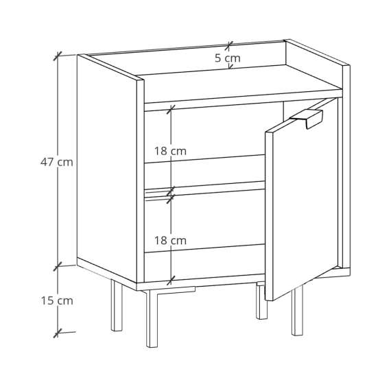 Nattbord Sigi 30-60x62 cm - med ben - Velg farge og bredde selv