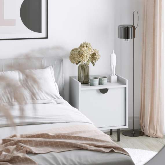 Nattbord Sigi 30-60x62 cm - med ben - Velg farge og bredde selv