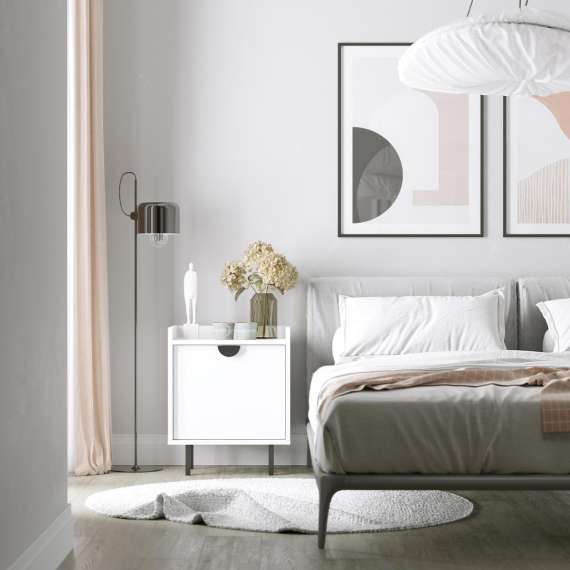 Nattbord Sigi 30-60x62 cm - med ben - Velg farge og bredde selv