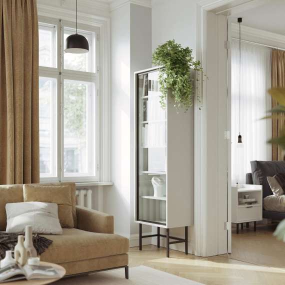 Vitrine Sigi 30-60x193 cm - Glassdør - Velg farge og bredde selv