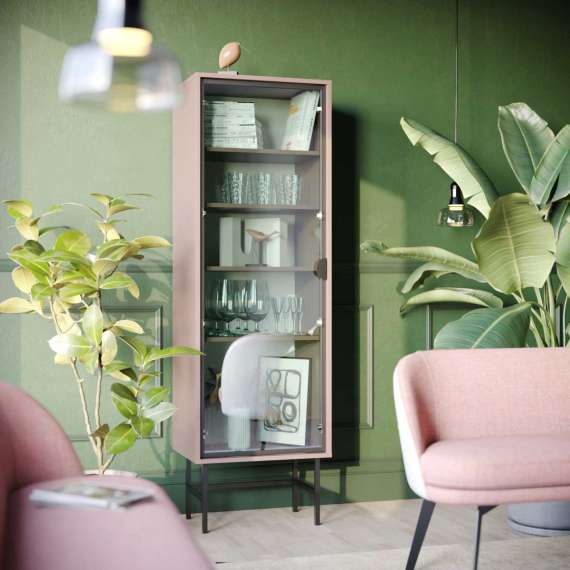 Vitrine Sigi 30-60x193 cm - Glassdør - Velg farge og bredde selv