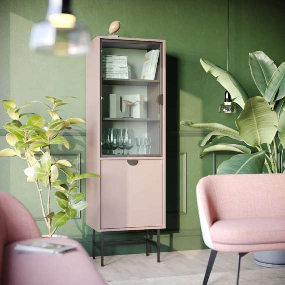 Vitrine Sigi 30-60x193 cm - Glassdør - Velg farge og bredde selv