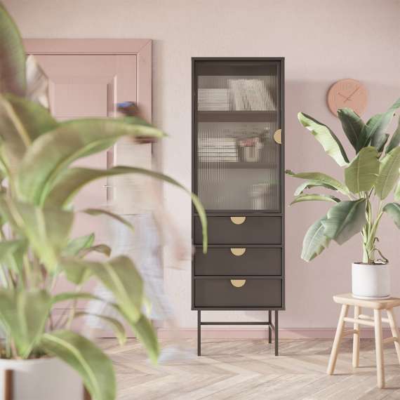 Vitrine Sigi 30-60x193 cm - Glassdør - Velg farge og bredde selv