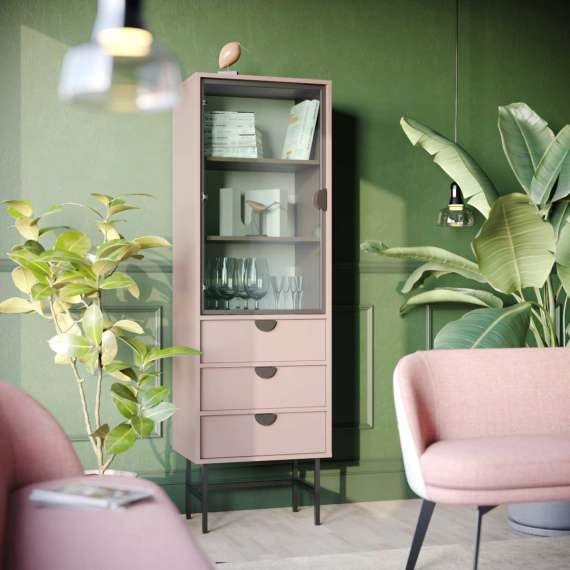 Vitrine Sigi 30-60x193 cm - Glassdør - Velg farge og bredde selv