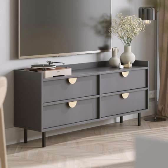 Tv-benk Sigi 100-140x62 cm - med skuffer