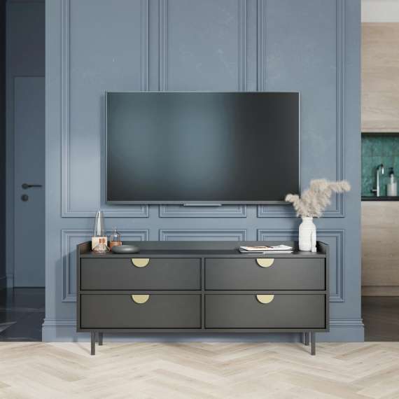 Tv-benk Sigi 100-140x62 cm - med skuffer