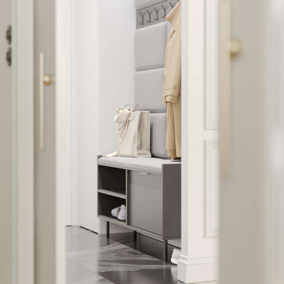 Skobenk Sigi 70-120x62 cm - Benk med sittepute