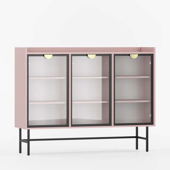 Sigi skjenk 150-180x118 cm - 3 glassdører - Velg farge og bredde selv