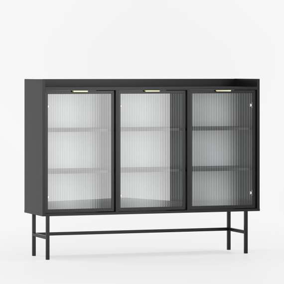 Sigi skjenk 150-180x118 cm - 3 glassdører - Velg farge og bredde selv