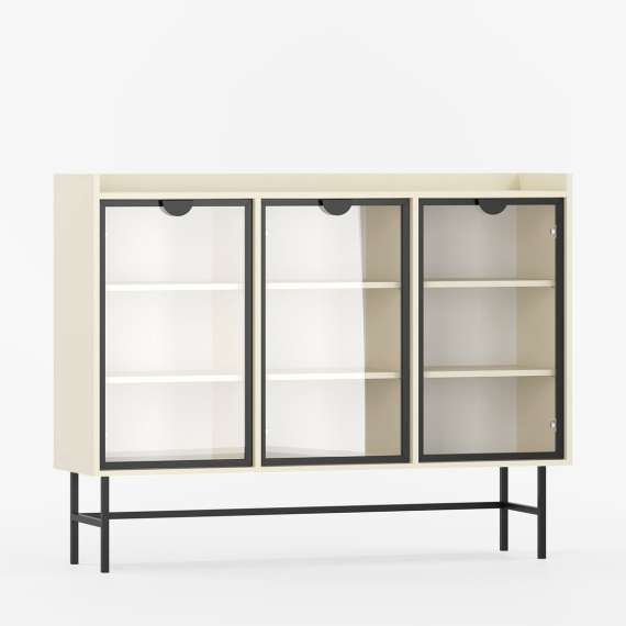 Sigi skjenk 150-180x118 cm - 3 glassdører - Velg farge og bredde selv