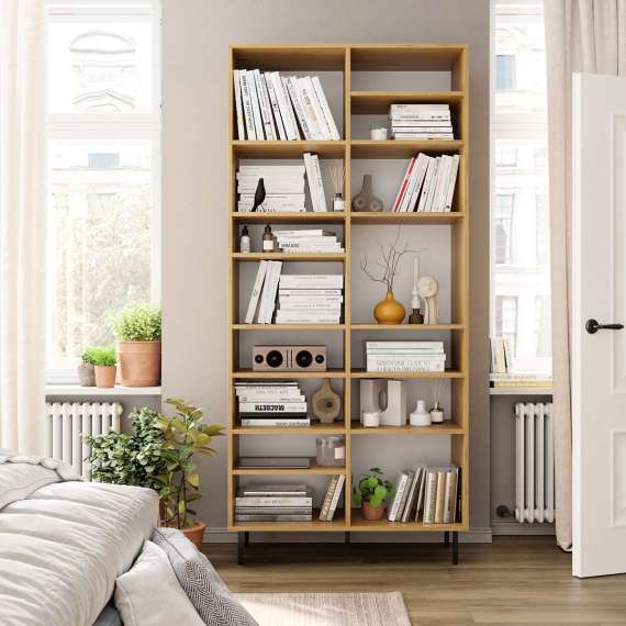 Reol - bokhylle Sigi 70-120x217 cm - Flere farger