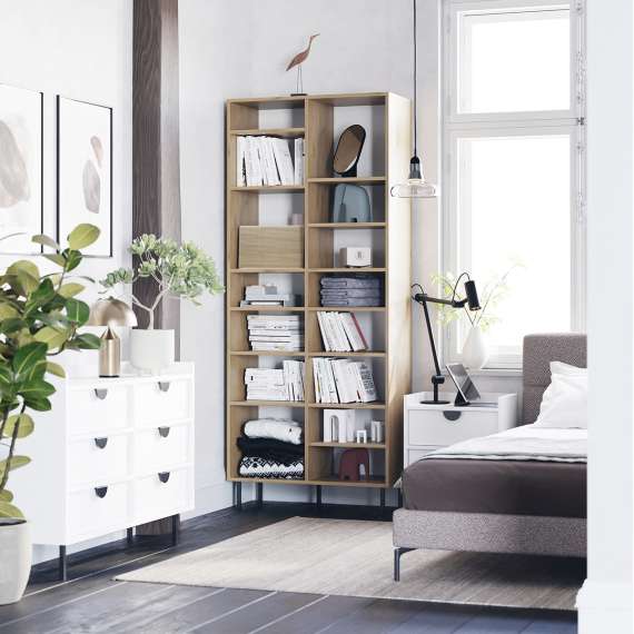 Reol - bokhylle Sigi 70-120x217 cm - Flere farger