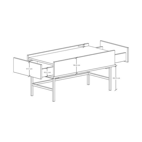 Stuebord Sigi 50x100 cm - med skuffer