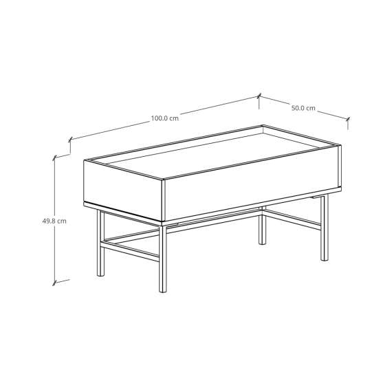 Stuebord Sigi 50x100 cm - med skuffer