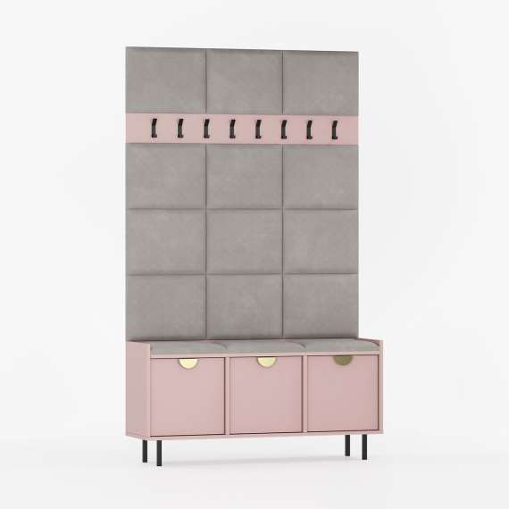 Entregarderobe Sigi 120-150 cm - Benk med sittepute - Velg bredde selv