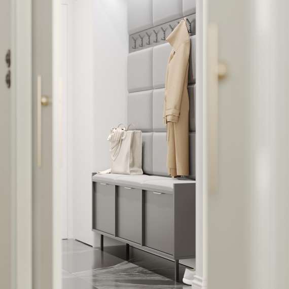 Entregarderobe Sigi 120-150 cm - Benk med sittepute - Velg bredde selv