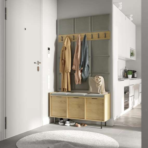 Entregarderobe Sigi 120-150 cm - Benk med sittepute - Velg bredde selv