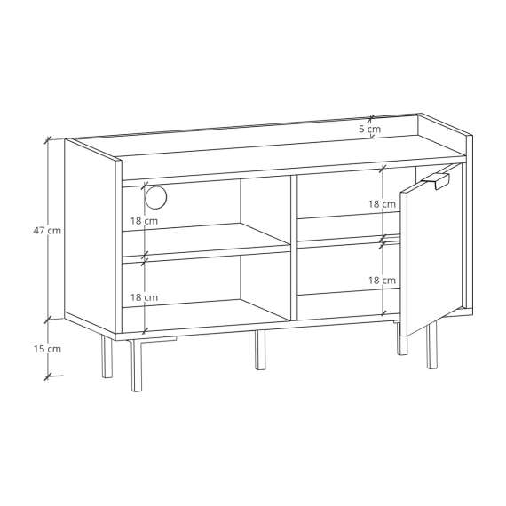 Tv-benk Sigi 100-140x62 cm - Høy - Velg bredde selv