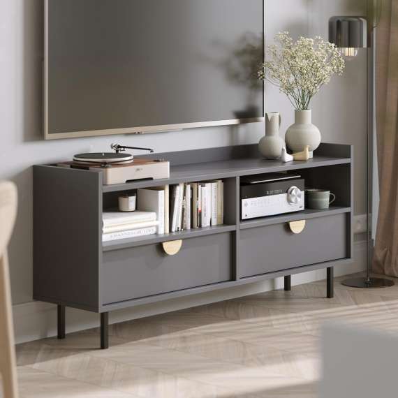 Tv-benk Sigi 100-140x62 cm - Høy - Velg bredde selv - 2 skuffer