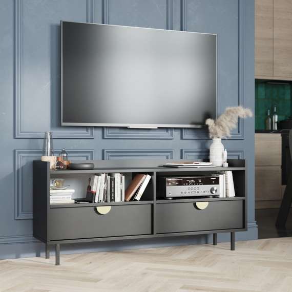 Tv-benk Sigi 100-140x62 cm - Høy - Velg bredde selv - 2 skuffer