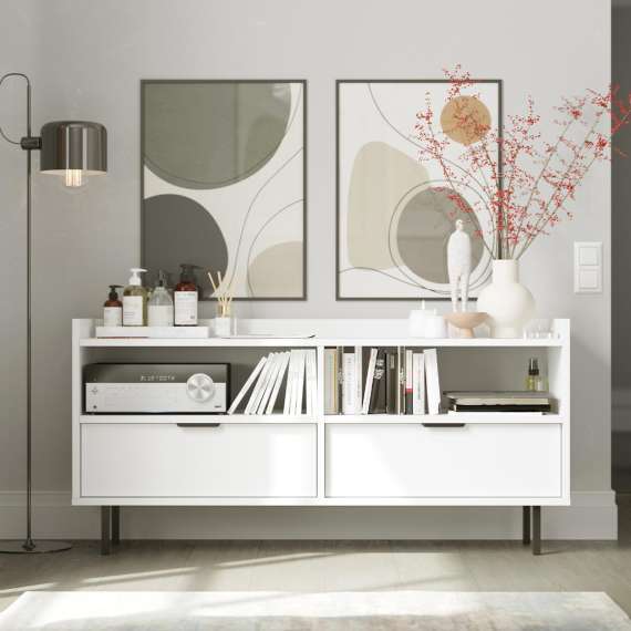 Tv-benk Sigi 100-140x62 cm - Høy - Velg bredde selv - 2 skuffer