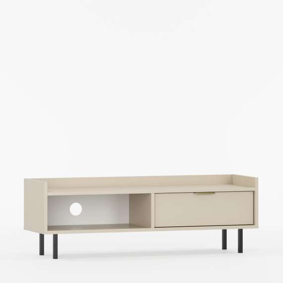 Tv-benk Sigi 100-140x42 cm - med skuffer - Lav tv-benk