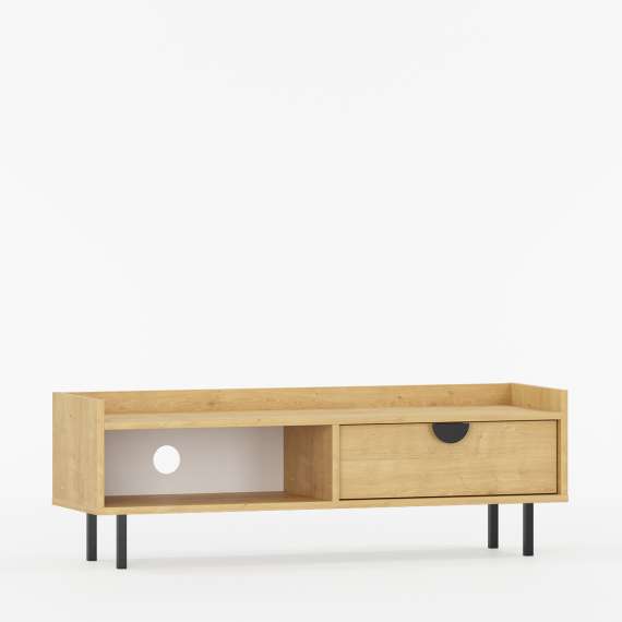 Tv-benk Sigi 100-140x42 cm - med skuffer - Lav tv-benk