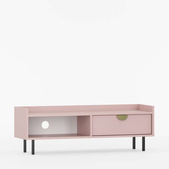 Tv-benk Sigi 100-140x42 cm - med skuffer - Lav tv-benk