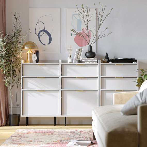 Kommode Sigi 40-80x103 cm - med ben - Flere tilpasningsmuligheter