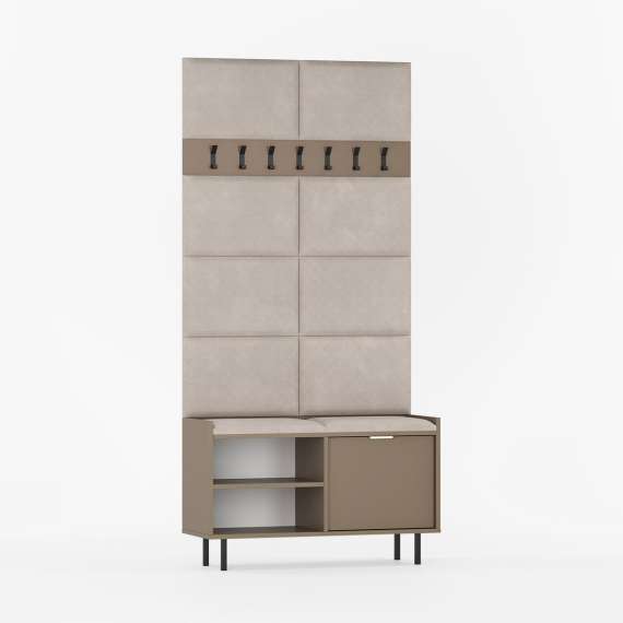 Kleshenger med skobenk Sigi 70-120 cm - Benk med sittepute