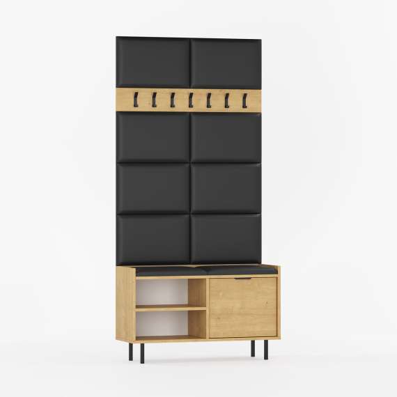 Kleshenger med skobenk Sigi 70-120 cm - Benk med sittepute