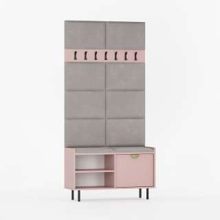 Kleshenger med skobenk Sigi 70-120 cm - Benk med sittepute