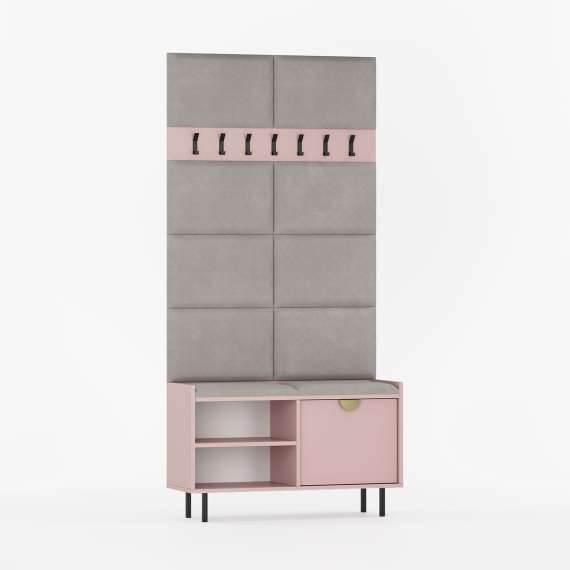 Kleshenger med skobenk Sigi 70-120 cm - Benk med sittepute