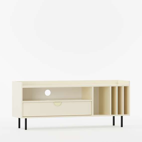 Tv-benk Sigi 100-140x62 cm - med vinyloppbevaring