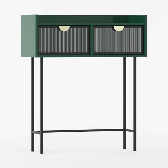 Konsollbord Sigi 80-120x103 cm - Glassdører