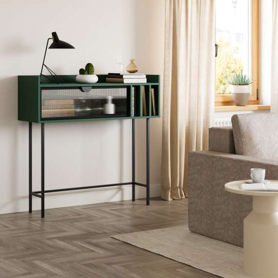 Konsollbord Sigi 80-120x103 cm - Glassdør