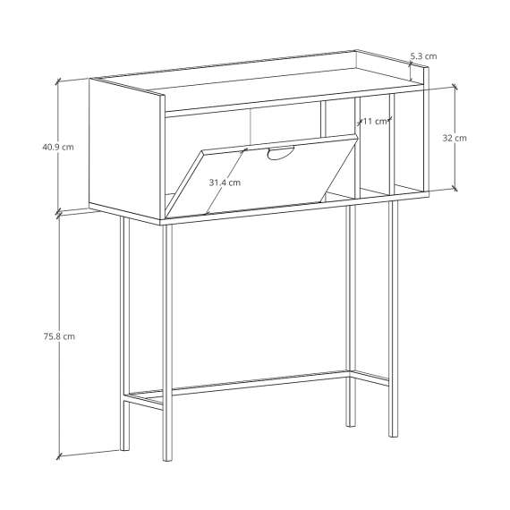 Konsollbord Sigi 80-120x103 cm - Flere farger