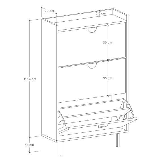 Skoskap Sigi 40-100x133 cm - Velg farge og bredde selv