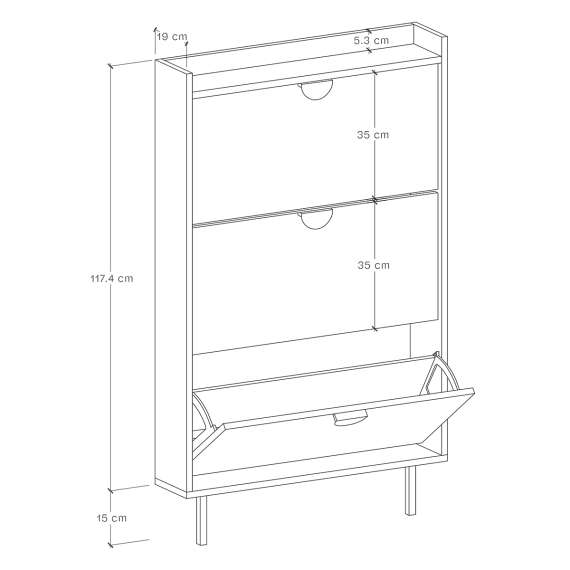 Skoskap Sigi 40-100x133 cm - Velg farge og bredde selv
