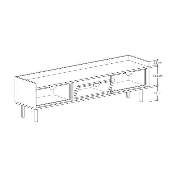 Tv-benk Sigi 150-180x42 cm - Glassdører - Lav - Velg farge selv