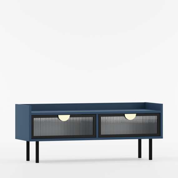 Tv-benk Sigi 100-140x42 cm - Glassdører - Lav - Velg farge selv