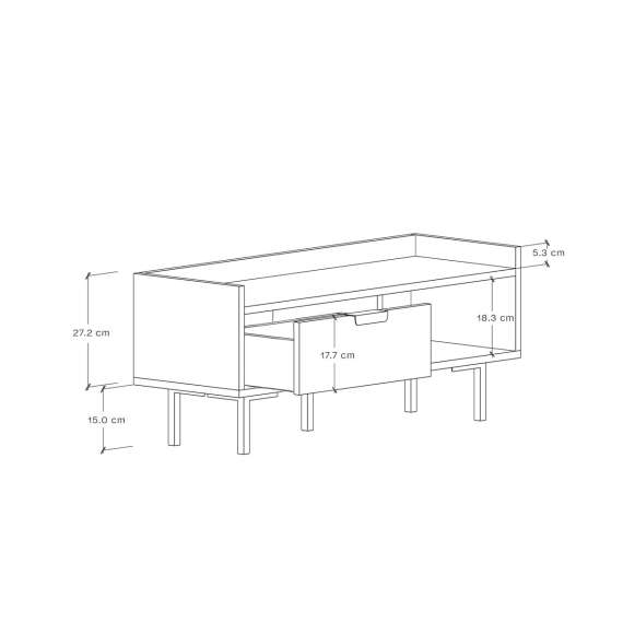 Tv-benk Sigi 100-140x42 cm - Lav tv-benk