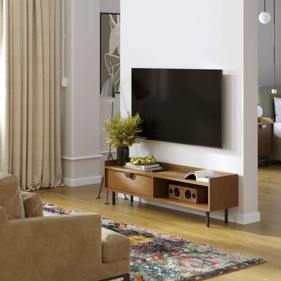 Tv-benk Sigi 100-140x42 cm - Lav tv-benk