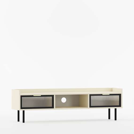 Tv-benk Sigi 150-180x42 cm - Glassdører - Lav - Velg farge selv